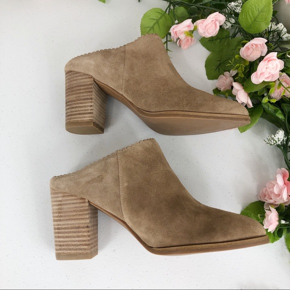 Via Spiga stacked heel suede brown clog sz 6M (#5) - Picture 4 of 8